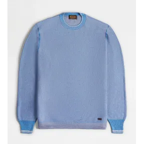 托德斯/Tod's 男人 浅蓝色 真丝圆领套头衫 X8MC1498050WFSU612