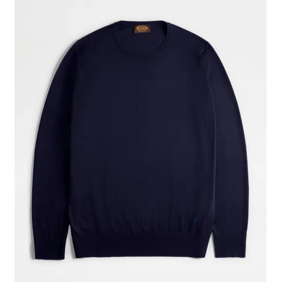 托德斯/Tod's 男人 蓝色 T15羊毛面料圆领套头衫 X8MC1498510WFVU808