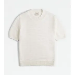 托德斯/Tod's Woman 화이트 쇼트 슬리브 풀오버 X8WC148836EWFZXLB001