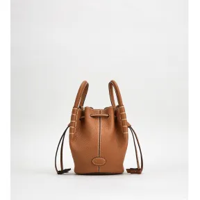 托德斯/Tod's Woman BROWN Bucket Bag in Leather Micro XAWAOZ60301QDSPZS410