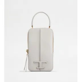 托德斯/Tod's Woman グレー T タイムレス レザー スマートフォン バッグ ミディアム XAWTSWOP300RORPZB220