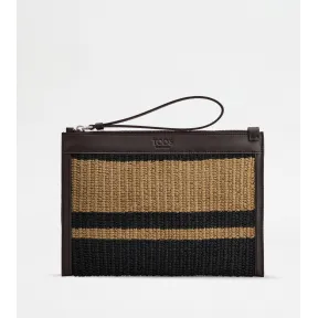 托德斯/Tod's 男人 彩色 织物拼皮革小包 XBMMDQD0200TBE8O55