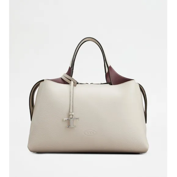 托德斯/Tod's Woman 灰色 中號皮革波士頓袋 XBWAPAHL300QRIPZ5O90