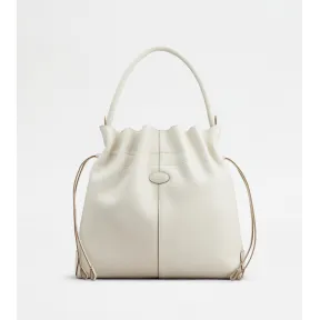 托德斯/Tod's Woman 奶油色 Tod's Di Bag中號皮革抽繩水桶袋 XBWDBSU0300S85PZB015