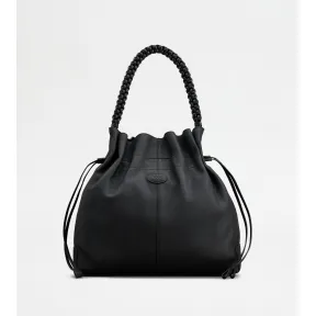 托德斯/Tod's Woman ブラック トッズ Di バッグ レザー ドローストリング バケット バッグ ミディアム XBWDBSU63L0SZYPZB999