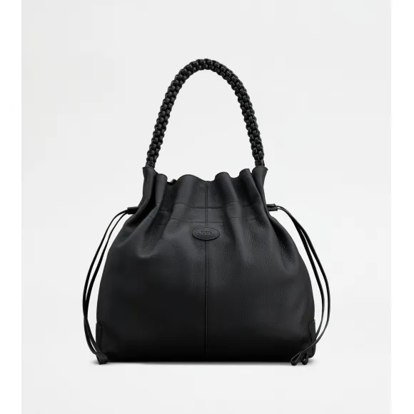 托德斯/Tod's Woman ブラック トッズ Di バッグ レザー ドローストリング バケット バッグ ミディアム XBWDBSU63L0SZYPZB999