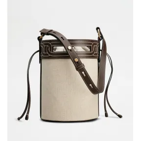 托德斯/Tod's Woman 彩色 Tod's Kate小號皮革拼帆布水桶袋 XBWKTEKT200T39PZ8O12