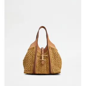 托德斯/Tod's Bolso Shopping T Timeless en Rafia y Piel Mini MULTICOLOR Mujer XBWTSBAR100RGMPZ0XM5