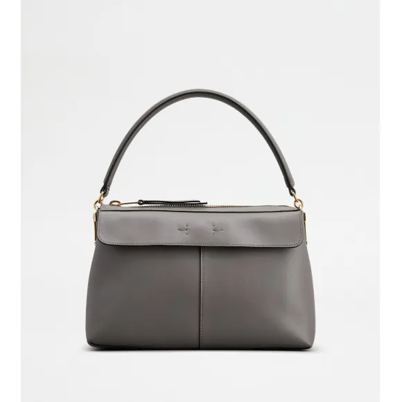 托德斯/Tod's 女人 灰色 Tod's T Case 小号皮革波士顿包 XBWTSUH0200XPRB400