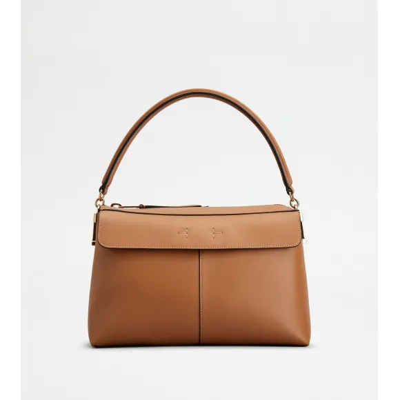 托德斯/Tod's 女人 棕色 Tod's T Case 小号皮革波士顿包 XBWTSUH0200XPRS410