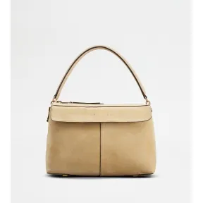 托德斯/Tod's 女人 米黄色 Tod's T Case小号绒面皮革波士顿包 XBWTSUH5200SRHC600