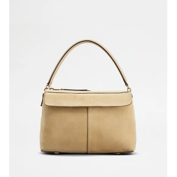 托德斯/Tod's 女人 米黄色 Tod's T Case小号绒面皮革波士顿包 XBWTSUH5200SRHC600