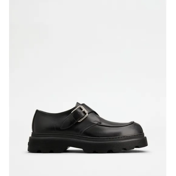 托德斯/Tod's 男人 黑色 皮革孟克鞋 XXM24L0IK40LYGB999