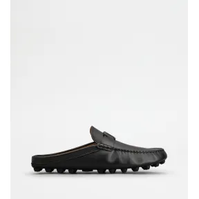 托德斯/Tod's 男人 黑色 T Timeless 皮革豆豆穆勒鞋 XXM52K0HC20N6MB999