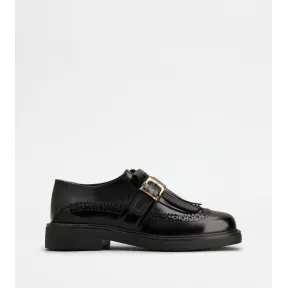 托德斯/Tod's Woman 黑色 皮革孟克鞋 XXW20L0IL00SHA39B999