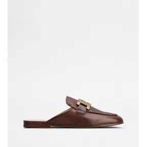 托德斯/Tod's 女人 棕色 皮革穆勒鞋 XXW79A0EX40NF5S607