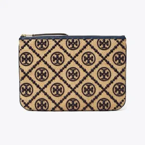 汤丽柏琦/Tory Burch T Monogram 刺绣草编收纳包 137767-403