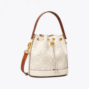 汤丽柏琦/Tory Burch T Monogram 冲孔皮革水桶包 80768-104
