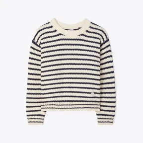 汤丽柏琦/Tory Burch 黑白双色条纹针织衫 83218-177