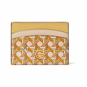 汤丽柏琦/Tory Burch BEESWAX BASKETWEAVE Cow Leather 卡片夹 87187-664