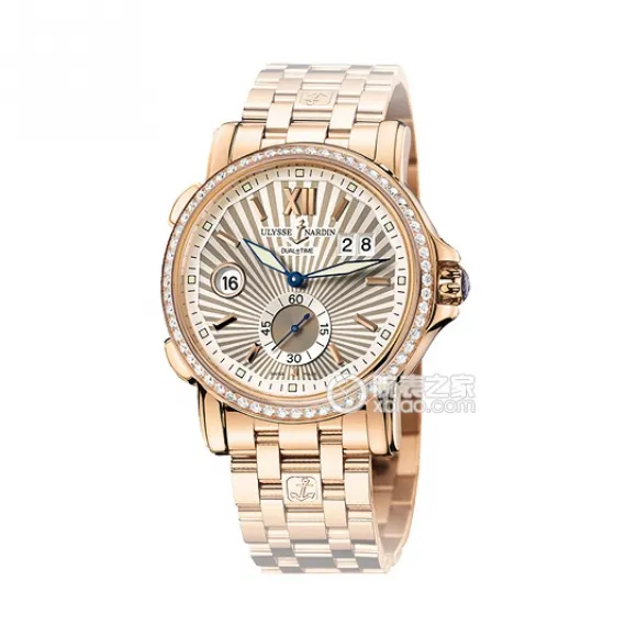 雅典/Ulysse Nardin 日期显示 18k玫瑰金 自动机械 男表 246-55B-8-30