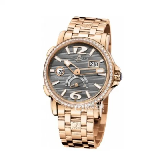 雅典/Ulysse Nardin 日期显示 18k玫瑰金 自动机械 男表 246-55B-8-69