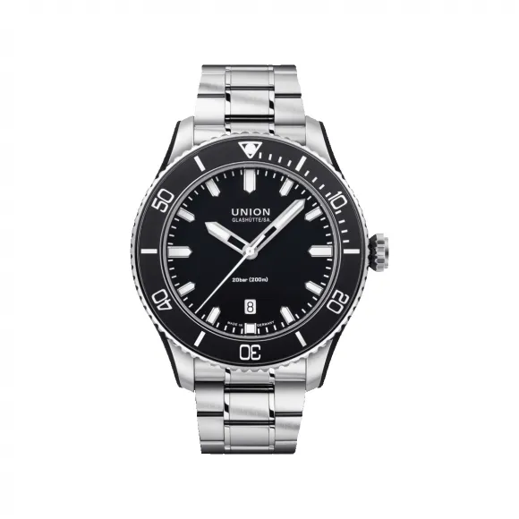 宇联/Union Glashuette BELISAR 系列 45.00 MM Steel, sapphire bezel, rubber flanks 自动机械机芯 男表 D009.907.11.057.00