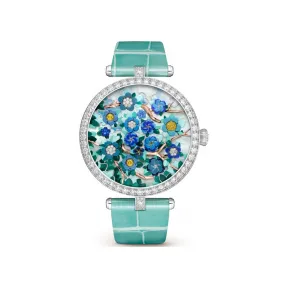 梵克雅宝/Van Cleef & Arpels Poetic Complications®诗意复杂功能腕表系列 38 MM 18K白金表壳 自动上链机械机芯（Valfleurier），配备小时和侧面分钟显示开花模块 男表 VCARPBJL00