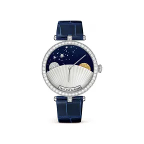 梵克雅宝/Van Cleef & Arpels Poetic Complications®诗意复杂功能腕表系列 38 MM 18K白金表壳 自动上链机械机芯，配备24小时模块，36小时动力储存。 男表 VCARPBKG00