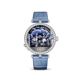 梵克雅宝/Van Cleef & Arpels Poetic Complications®诗意复杂功能腕表系列 38 MM 镀铑白K金表壳 自动上链机械机芯，配备双逆跳、自动机械装置及按需动画模块，36小时动力储存 男表 VCARPERV00