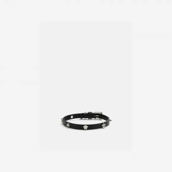 范思哲/Versace Women's 铆钉皮革颈圈 1010370-1A05169-1B22P