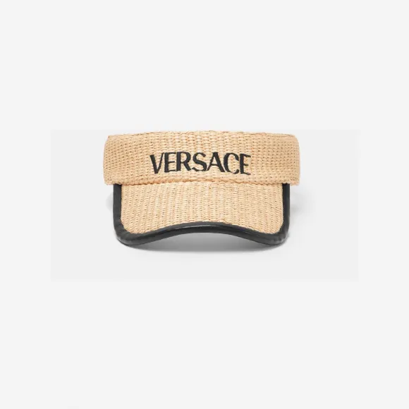 范思哲/Versace 女式拉菲草徽标遮阳帽 1011090-1A08045-2K090