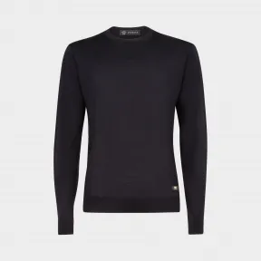 范思哲/Versace 圆领羊毛针织衫 - 黑色 针织衫 A69777-A222443_A008