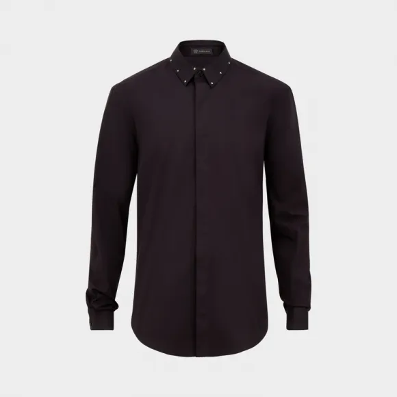 范思哲/Versace 铆钉衣领衬衫 - 黑色 衬衫 A77207-A222394_A008