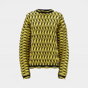 范思哲/Versace 双色菱形图案针织毛衣 - 蓝 针织衫 A77910-A223437_A2411