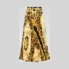 范思哲/Versace Gold Hibiscus印花迷笛百褶裙 A79719-A228617_A7900