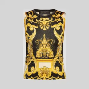 范思哲/Versace Barocco印花无袖针织上衣 A79738-A226986_A7008
