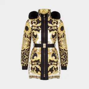 范思哲/Versace Barocco印花带风帽羽绒服 A80274-A226729_A7008