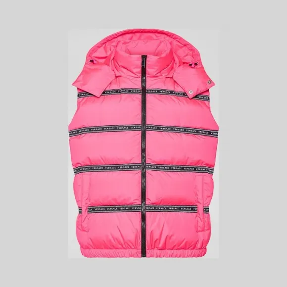 范思哲/Versace Versace Logo饰带荧光色羽绒马甲 A83113-A229961_A394