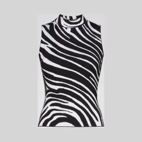 范思哲/Versace 斑马纹图案针织上衣 A83219-A230372_A2024