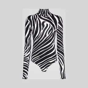 范思哲/Versace Zebra印花紧身连体衣 A83763-A231104_A7008