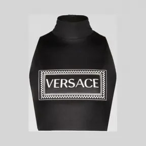 范思哲/Versace 90年代复古风Logo印花露脐上衣 A83768-A230744_A1008