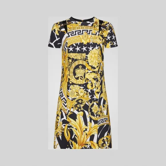 范思哲/Versace Savage Barocco直筒连衣裙 A83939-A231031_A7900