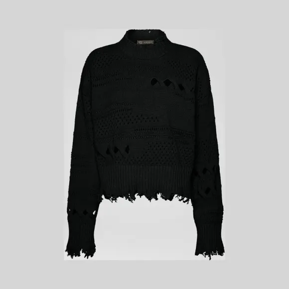 范思哲/Versace 破洞羊毛毛衣 A84464-A231800_A1008