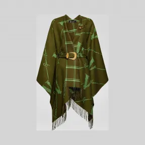 Versace  V字图案羊毛提花披肩 A85352-A232903_A4122