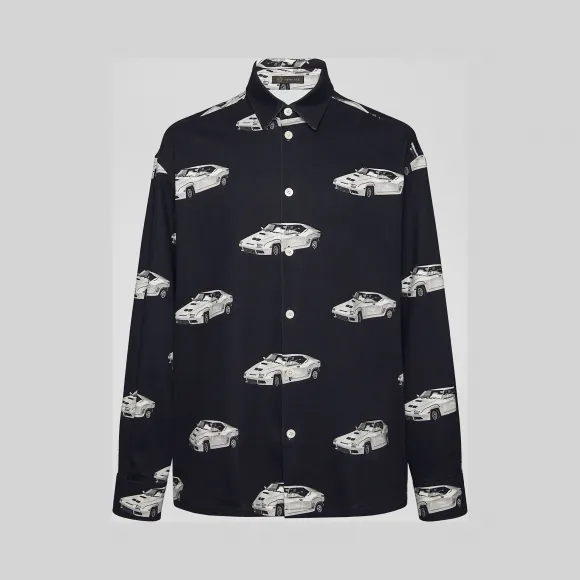 Versace  Race Car印花牛仔衬衫 A85532-A234194_A7025