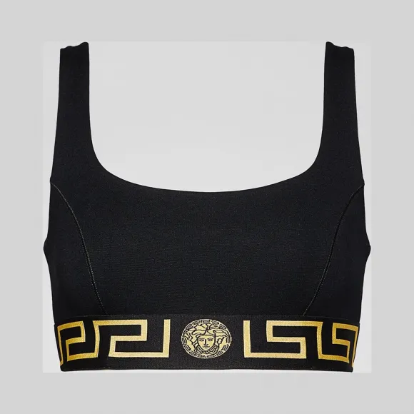 范思哲/Versace 希腊回纹镶边运动文胸 AGD19003-AC00360_A1008