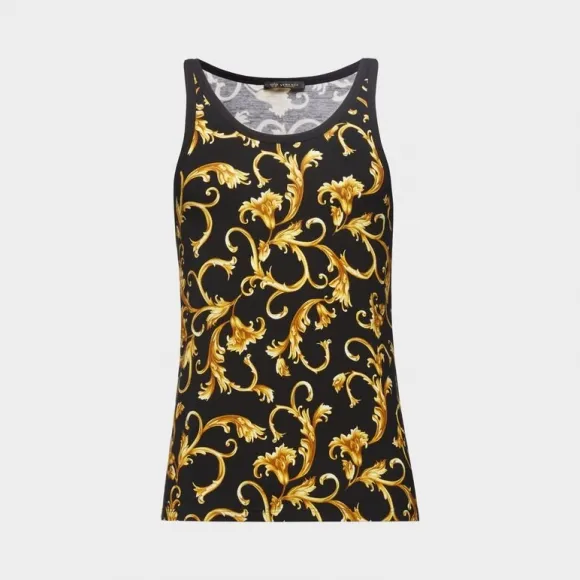 范思哲/Versace Barocco印花健身紧身短背心 AGU03002-AV00214_A732