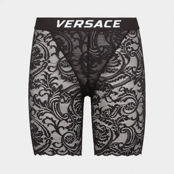范思哲/Versace Versace Logo蕾丝自行车短裤 AUD10006-AZ00018_A1008