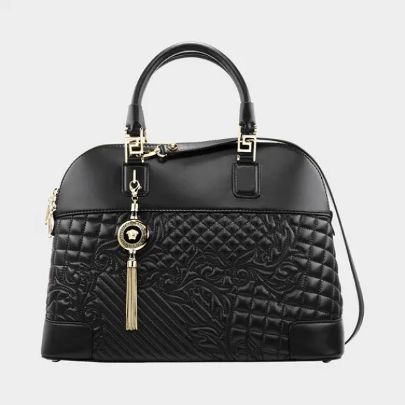 范思哲/Versace Athena 绗缝巴洛克印花 Vanitas 系列包袋 - 黑色 手柄包 DBFD567-DNAR4_D41O